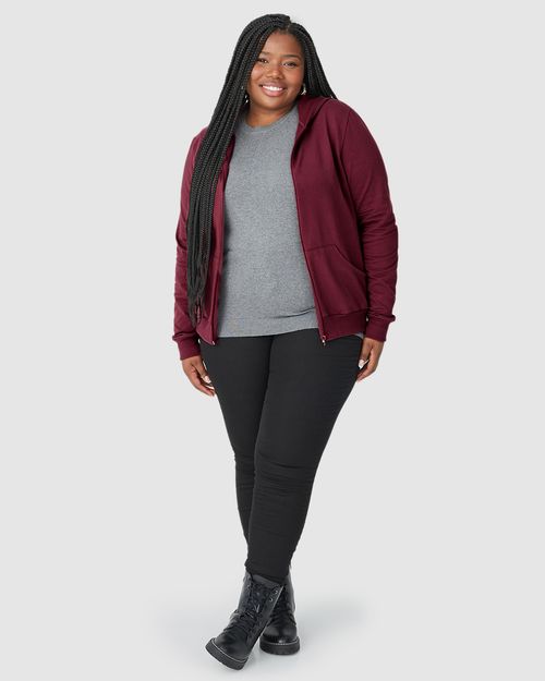 Jaqueta Básica Feminina Plus Size Em Moletom Stretch Flanelado
