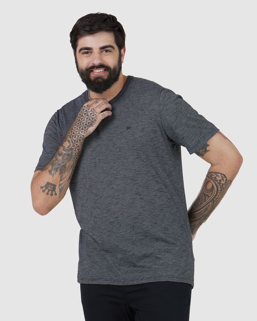Camiseta Básica Masculina Plus Size Decote Redondo Em Malha Fio A Fio