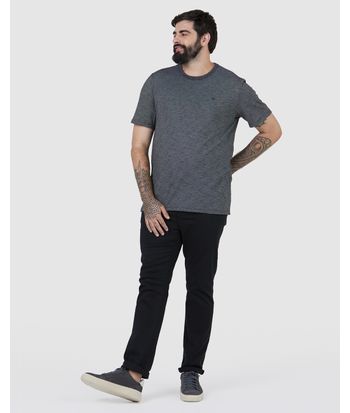 Camiseta Básica Masculina Plus Size Decote Redondo Em Malha Fio A Fio