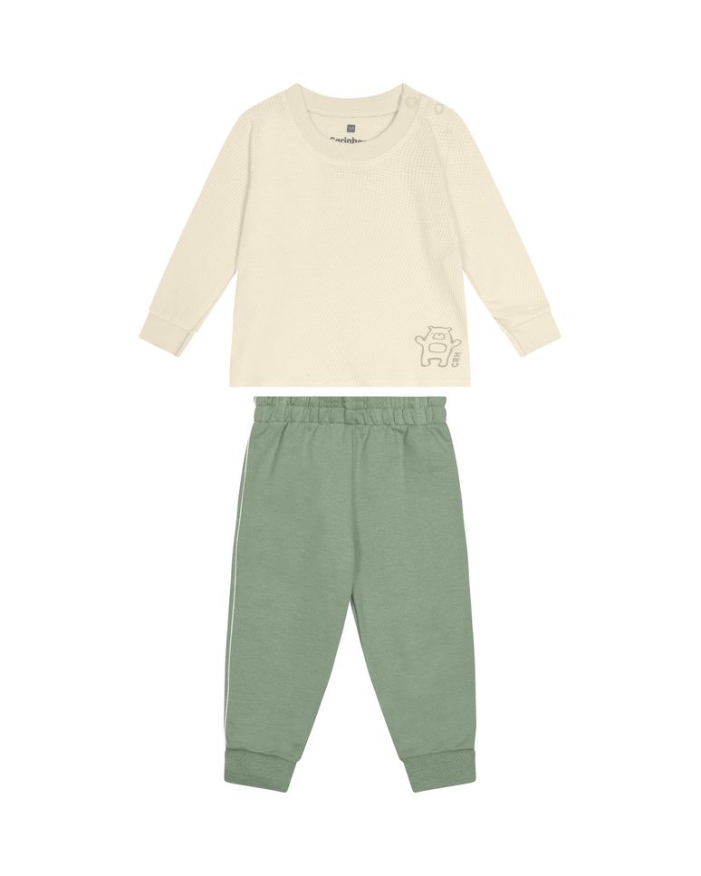 Conjunto Menino Camiseta Manga Longa Em Malha - Carinhoso