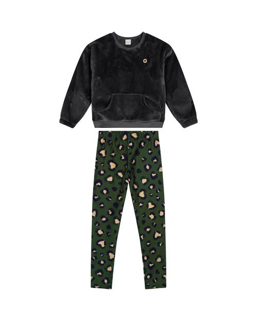 Conjunto Menina Legging Oncinha Em Malha Soft - Carinhoso