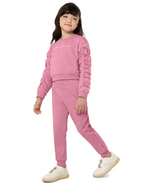 Conjunto Menina Shine E Glamour Em Moletom Flanelado - Carinhoso