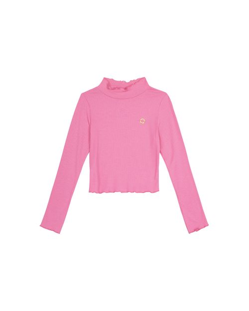 Blusa Menina Manga Longa Picot Em Malha Viscose Canelada - Carinhoso