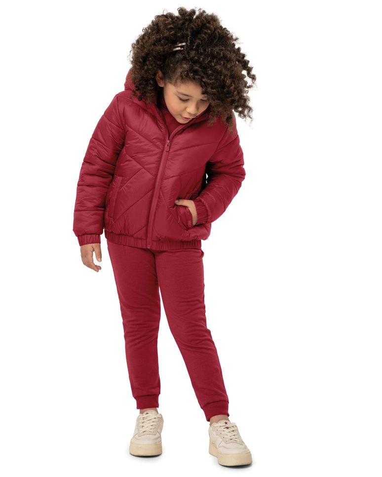 Jaqueta Unissex Puffer Com Capuz Em Tafetá - Carinhoso