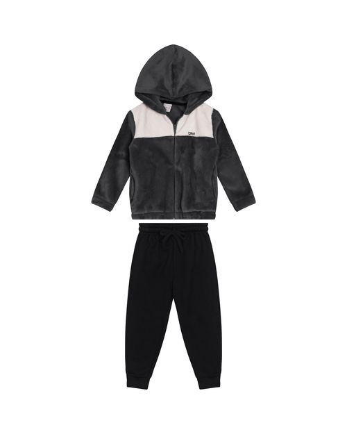 Conjunto Menino Jaqueta Com Capuz Em Pelúcia - Carinhoso