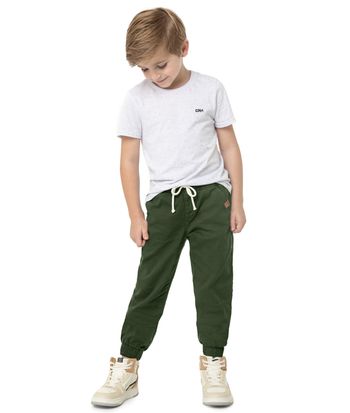 Calça Menino Jogger Cargo Em Sarja - Carinhoso