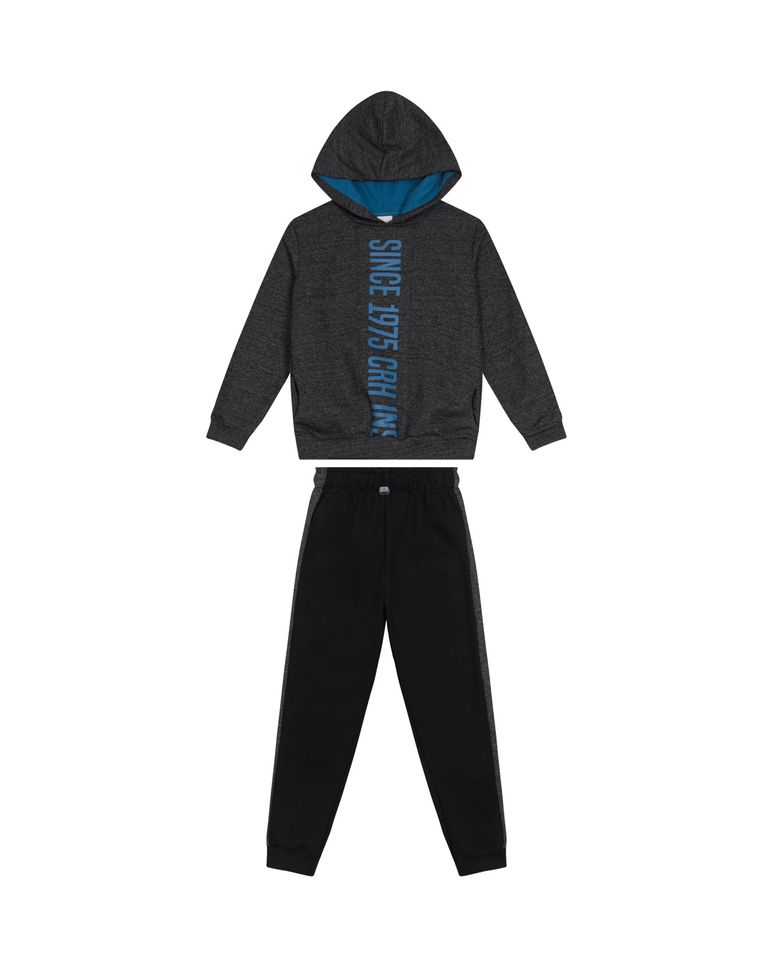 Conjunto Menino Blusão Estampa Lettering Em Moletom Mouline - Carinhoso