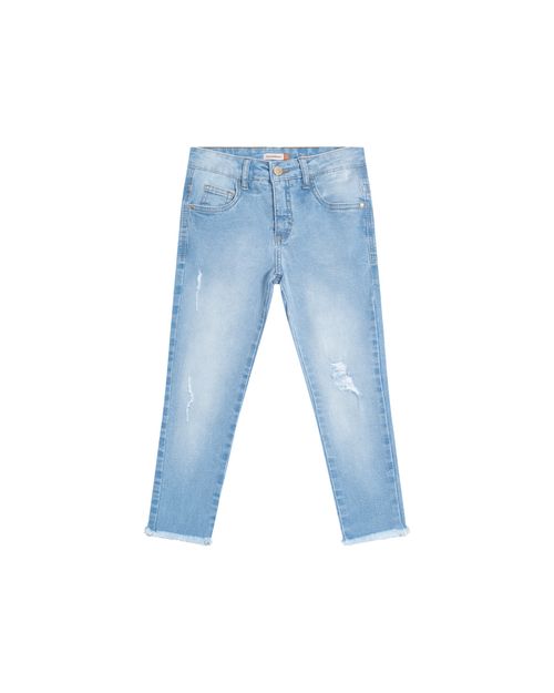 Calça Menina Skinny Cropped Em Jeans - Carinhoso