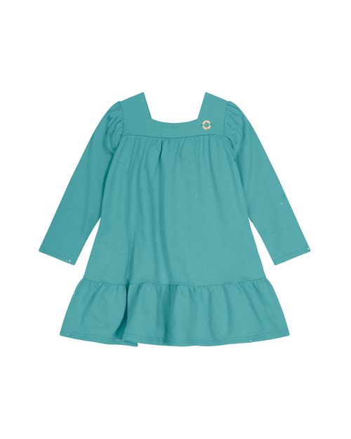 Vestido Menina Com Brilho Em Malha Algodão - Carinhoso