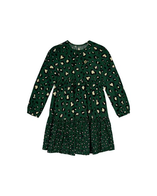 Vestido Menina Estampa Onça Em Viscose - Carinhoso