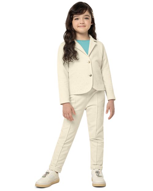 Conjunto Menina Blazer E Calça Em Moletom - Carinhoso