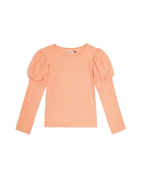 Blusa Menina Manga Longa Bufante Em Algodão - Carinhoso