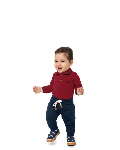 Calça Menino Cadarço Frontal Em Moletom Flanelado - Carinhoso