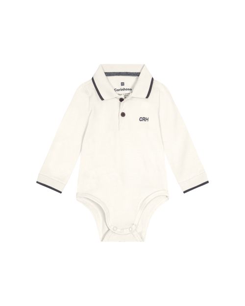 Body Polo Menino Manga Longa Em Algodão - Carinhoso