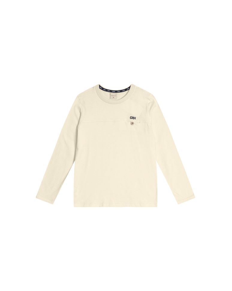 Camiseta Menino Manga Longa Bolso Frontal Em Algodão - Carinhoso
