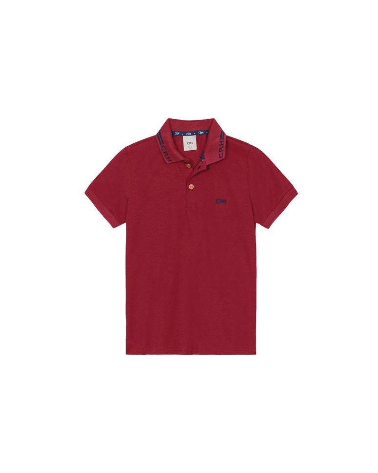 Camisa Polo Menino Peitilho Frontal Em Algodão - Carinhoso