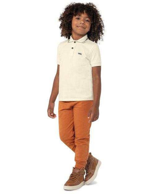 Calça Menino Jogger Bolso Faca Em Moletom Flanelado - Carinhoso