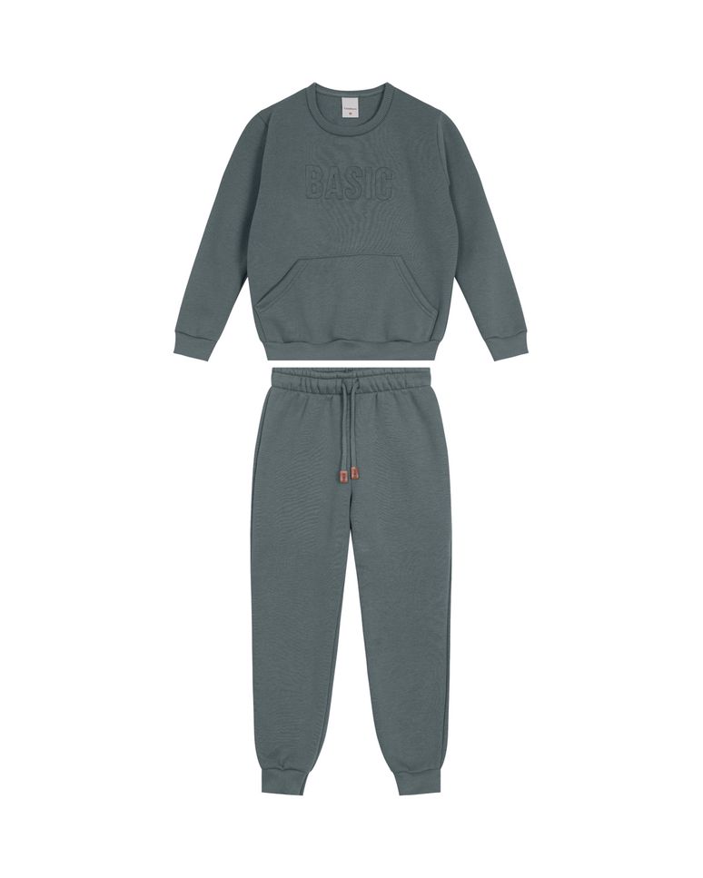 Conjunto Menino Blusão Basic Em Moletom Premium - Carinhoso