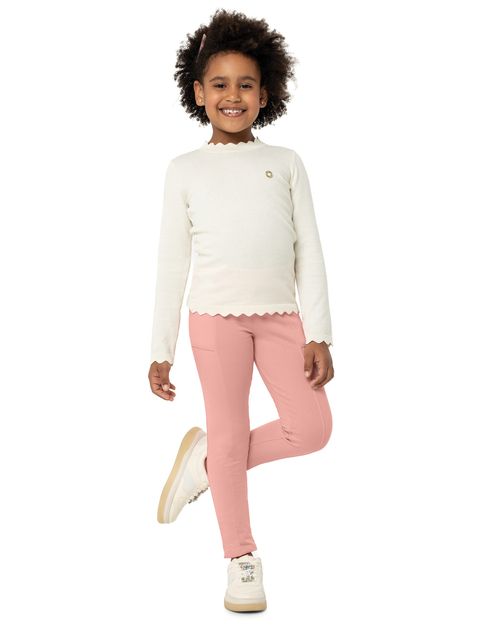 Calça Menina Legging Em Moletom Stretch Flanelado - Carinhoso