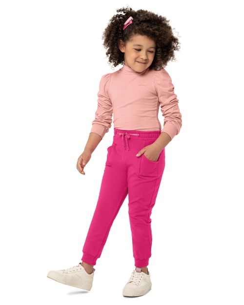 Calça Menina Jogger Em Moletom Stretch Flanelado - Carinhoso