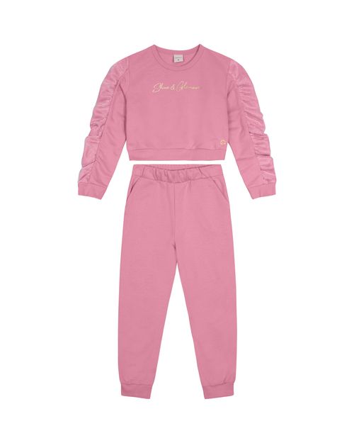 Conjunto Menina Shine E Glamour Em Moletom Flanelado - Carinhoso