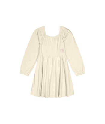 Vestido Menina Manga Longa Em Moletinho Stretch Linho - Carinhoso