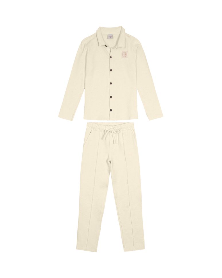 Conjunto Menino Com Camisa Em Moletinho Stretch Linho - Carinhoso