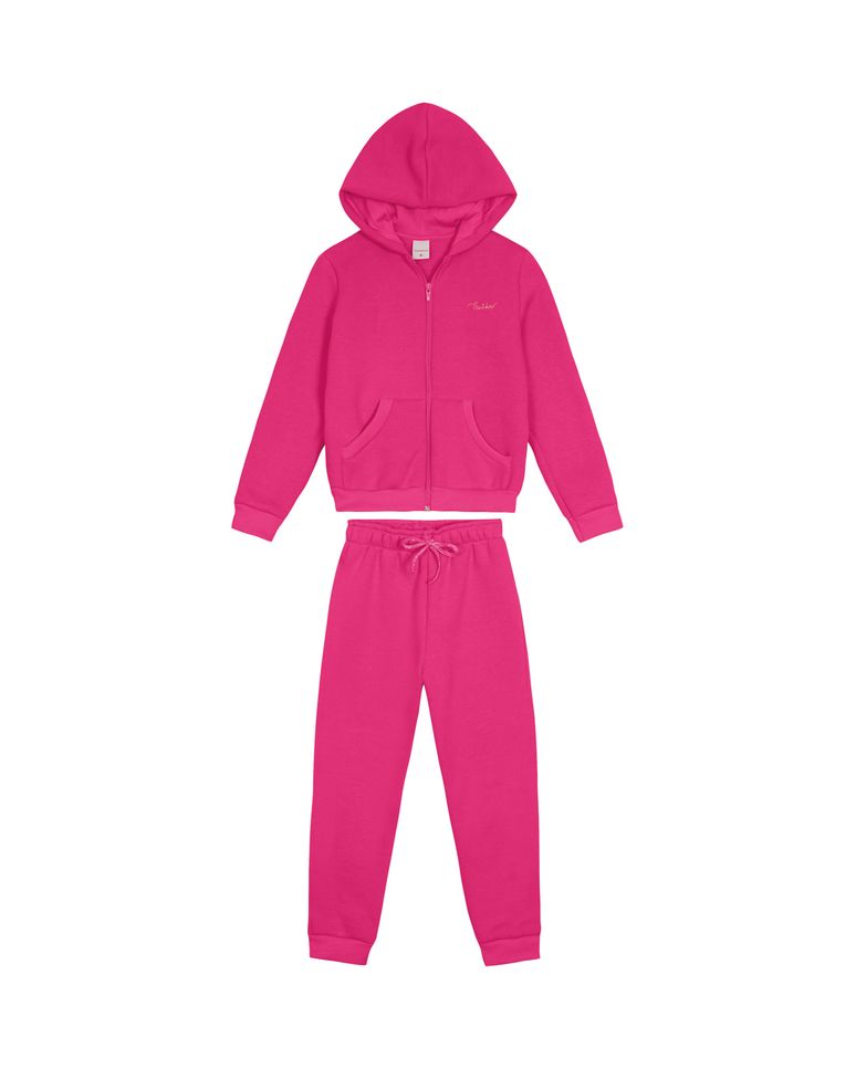 Conjunto Menina Jaqueta Com Capuz Em Moletom Premium - Carinhoso