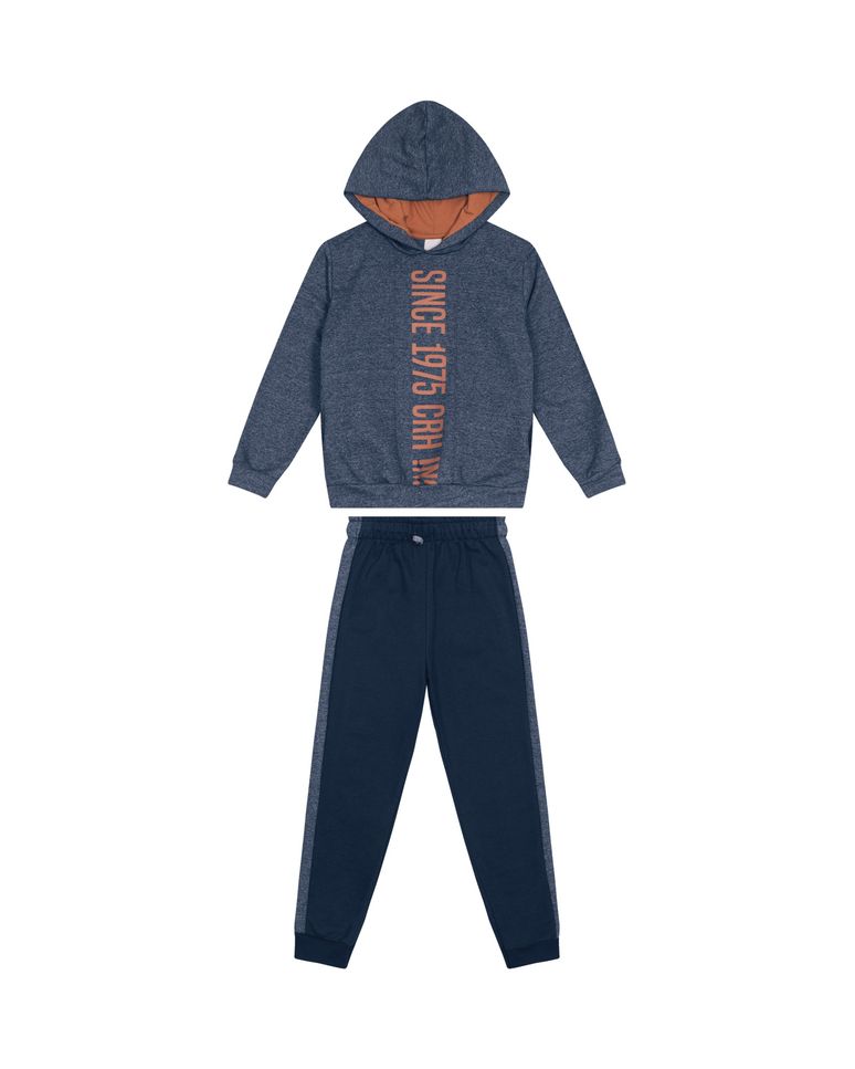 Conjunto Menino Blusão Estampa Lettering Em Moletom Mouline - Carinhoso