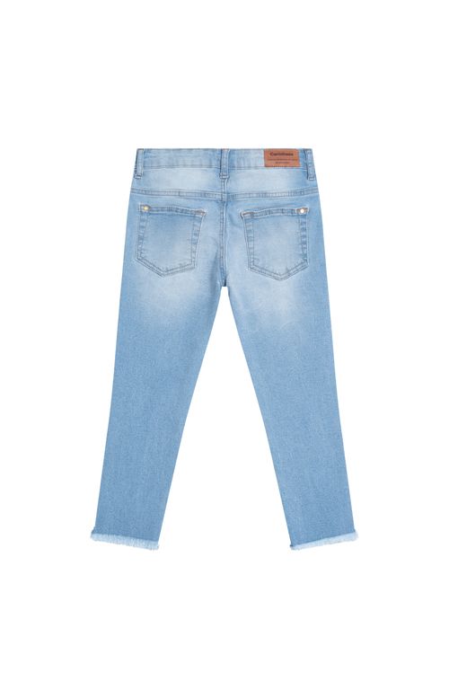 Calça Menina Skinny Cropped Em Jeans - Carinhoso