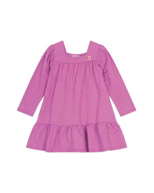 Vestido Menina Com Brilho Em Malha Algodão - Carinhoso