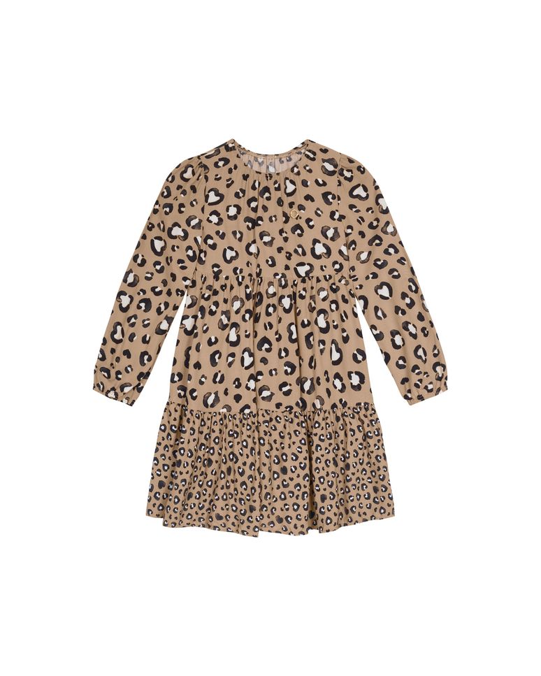 Vestido Menina Estampa Onça Em Viscose - Carinhoso