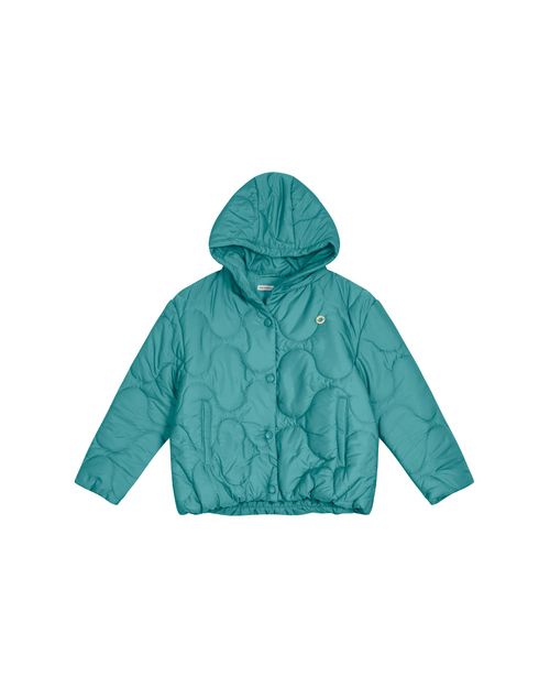 Jaqueta Menina Puffer Com Capuz Em Tafetá - Carinhoso