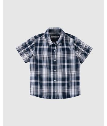 Camisa Infantil Menino Manga Curta Xadrez Em Tricoline Malwee Kids