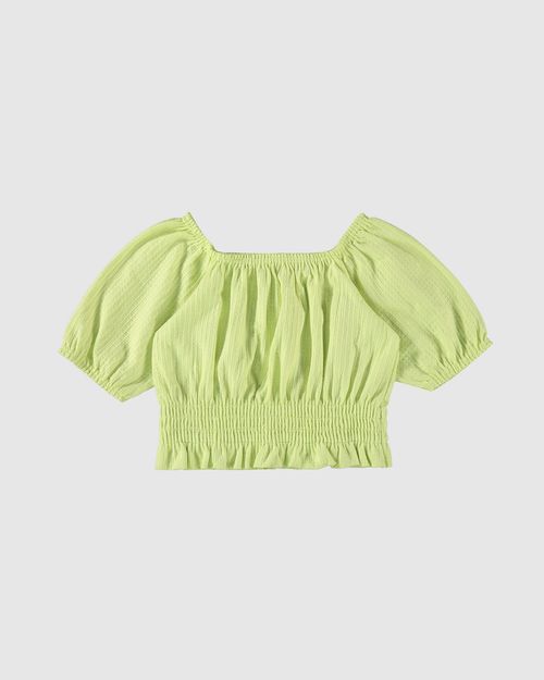 Blusa Infantil Menina Cropped Em Malha Texturizada Malwee Kids