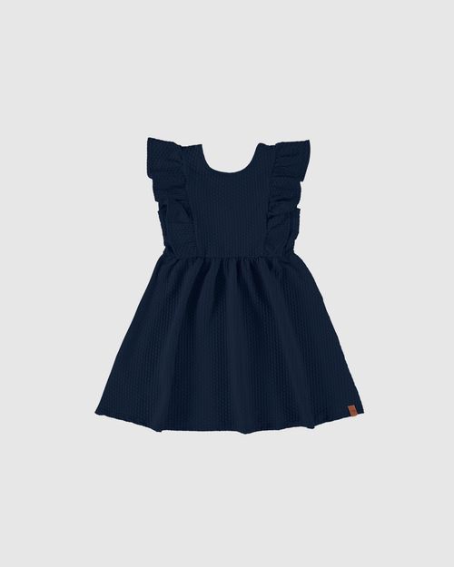 Vestido Infantil Com Babados Em Malha Texturizada Malwee Kids