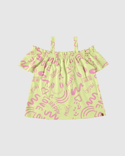 Blusa Infantil Menina Estampada Ciganinha Em Algodão Malwee Kids