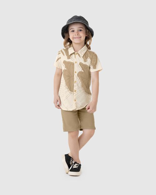 Conjunto Infantil Menino Camisa Estampada Em Algodão Malwee Kids