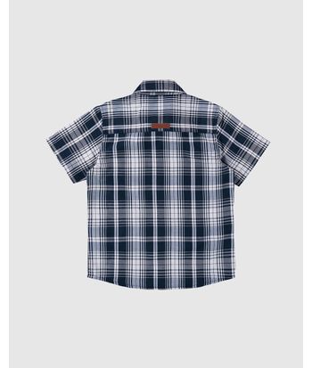 Camisa Infantil Menino Manga Curta Xadrez Em Tricoline Malwee Kids