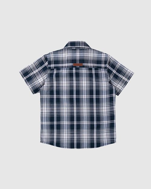 Camisa Infantil Menino Manga Curta Xadrez Em Tricoline Malwee Kids