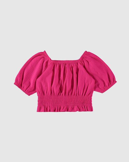 Blusa Infantil Menina Cropped Em Malha Texturizada Malwee Kids