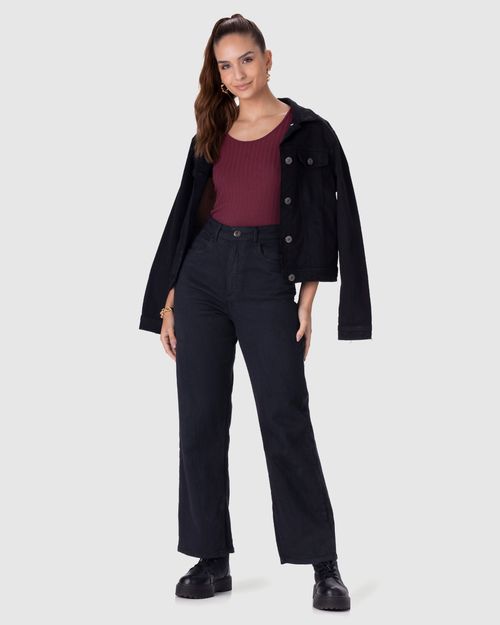 Blusa Básica Feminina Manga Curta Em Canelado De Viscose