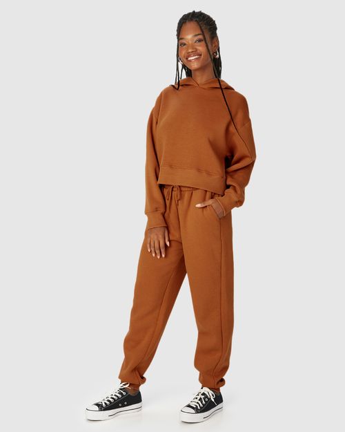 Calça Básica Feminina Jogger Em Moletom Premium