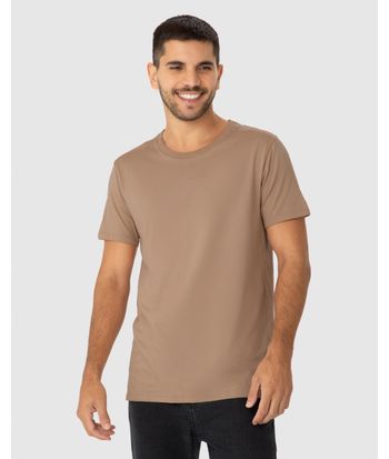 Camiseta Básica Masculina Abertura Lateral Em Algodão Pima