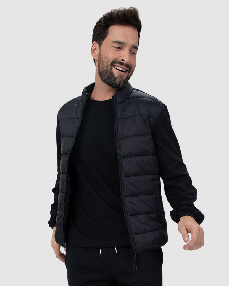 Jaqueta Slim Masculina Gola Alta Em Algodão E Tafetá