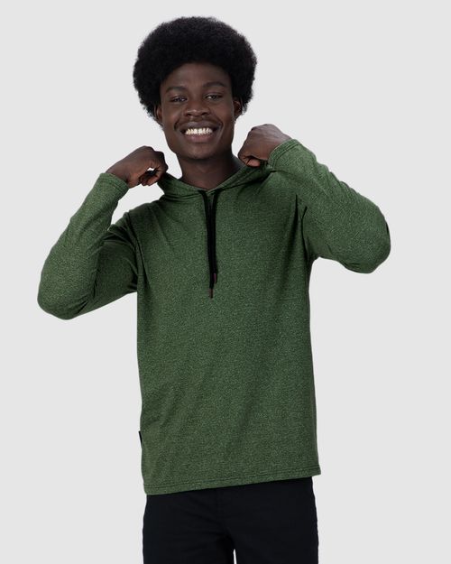 Camiseta Masculina Com Capuz Em Malha Rajada
