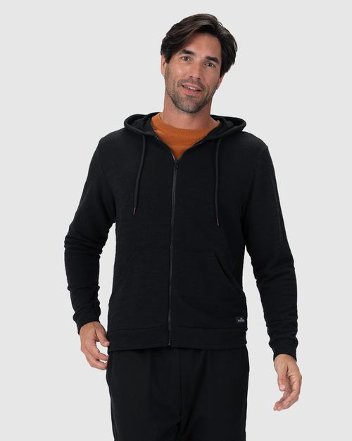 Jaqueta Masculina Regular Bolso Canguru Em Moletom Texturizado