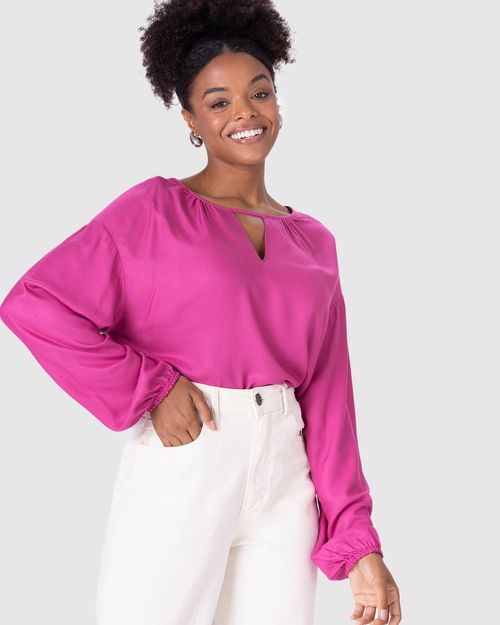 Blusa Feminina Decote Vazado Em Viscose