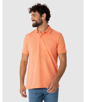 Camisa Polo Básica Masculina Gola Retilínea Em Piquet Stretch