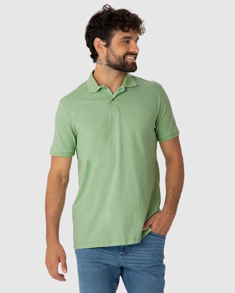 Camisa Polo Básica Masculina Gola Esporte Piquet Stretch